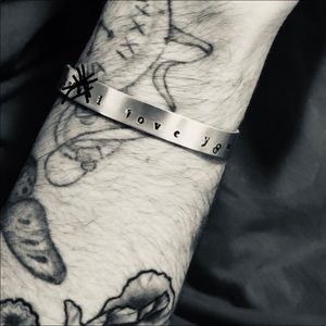 Stainless surgical steel stamped bracelet